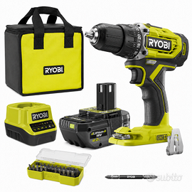 Trapano Avvitatore RYOBI R18PD3-140S+set inserti
