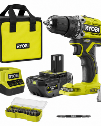 Trapano Avvitatore RYOBI R18PD3-140S+set inserti