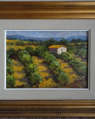 Quadro dipinto ad olio su tela juta