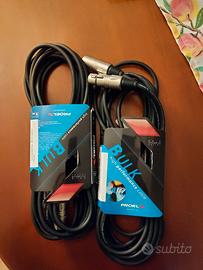 set cavi xlr proel 5mt, nuovi