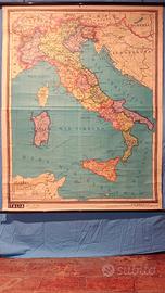 Carta geografica Italia in tela