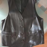 Gilet donna nero in vera pelle 