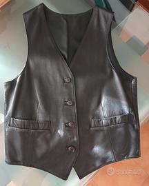 Gilet donna nero in vera pelle 