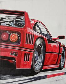 Quadro Ferrari F40 - Acrilico su Tela
