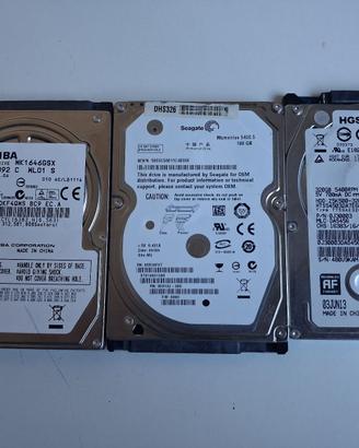 3 X Hard disk 2,5" pollici funzionanti 160Gb + 160