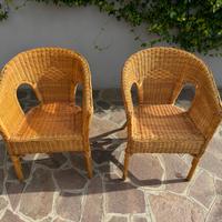 Sedie da giardino in vimini