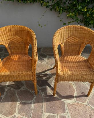 Sedie da giardino in vimini