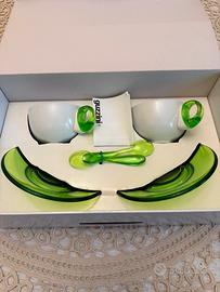 Guzzini 2 tazze cappuccino+piattini+cucchiaini