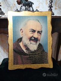 Padre Pio- tavola fiorentina 30 x 40 cm