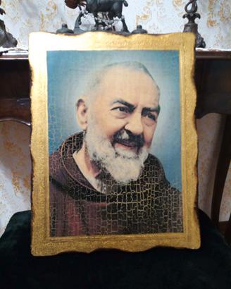 Padre Pio- tavola fiorentina 30 x 40 cm