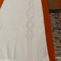 Lenzuolo matrimoniale in lino con pizzo di cantù