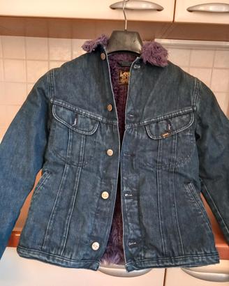 giubbotto jeans Lee interno pellicciotto viola