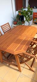 tavolo in legno con 4 sedie Deghi
