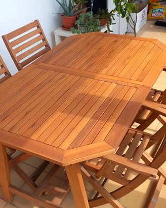 tavolo in legno con 4 sedie Deghi