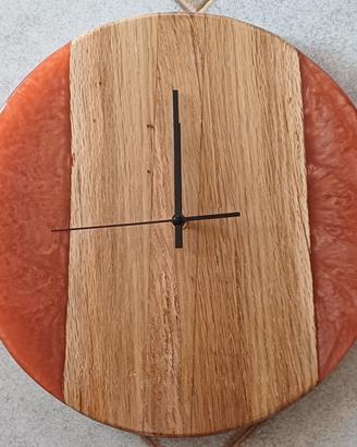 orologio da parete in legno e resina