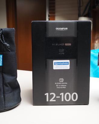 Olympus 12-100mm f/4 IS PRO. Garanzia maggio 2026