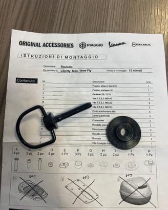 VITI FISSAGGIO BAULETTO ORIGINALI PIAGGIO LIBERTY