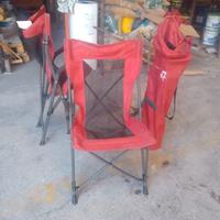 Tre sedie da campeggio chiusura ad ombrello. 