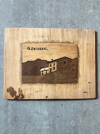 6 piccoli pannelli decorativi in legno