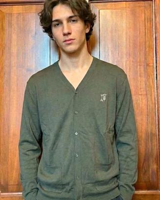 Cardigan Uomo Trussardi Action Verde Scollo V L
