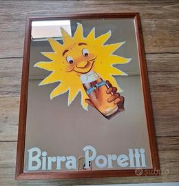 Quadro specchio vintage Birra Poretti