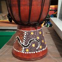 Bongo djembe africano 40 cm altezza dipinto a mano