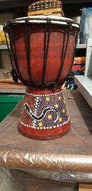 Bongo djembe africano 40 cm altezza dipinto a mano