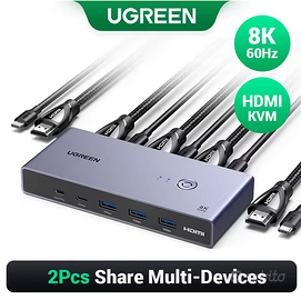 Switch HDMI KVM UGREEN 8K 60Hz USB 3.0 2PC