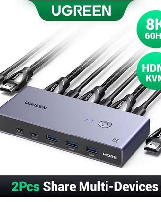 Switch HDMI KVM UGREEN 8K 60Hz USB 3.0 2PC