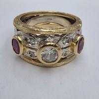 ANELLO ORO DIAMANTE RUBINI