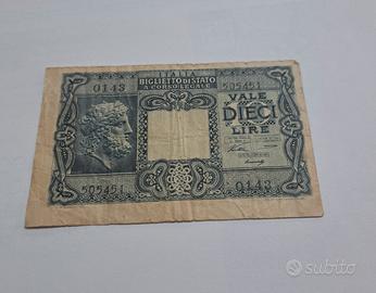 banconota 10 lire 1944
