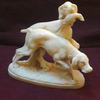 COPPIA DI CANI DA CACCIA  E CAVALLI AL GALOPPO 