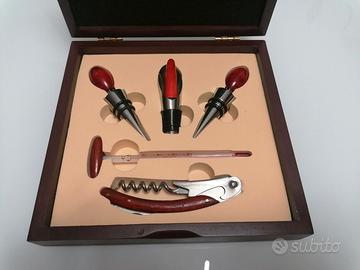 Set da Sommelier in Cofanetto di legno per Vino