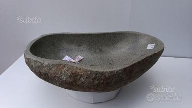 Lavandino lavabo in pietra sasso di fiume