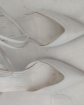 Scarpe bianche tacco