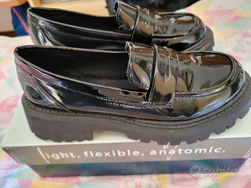 Mocassino nero ecopelle Made In Italy