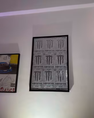 Quadro Monster Energy Ultra White Fatto a Mano