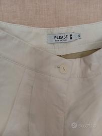 pantaloncini PLEASE ECOPELLE BIANCHI