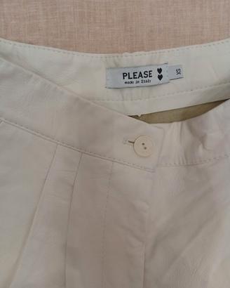 pantaloncini PLEASE ECOPELLE BIANCHI