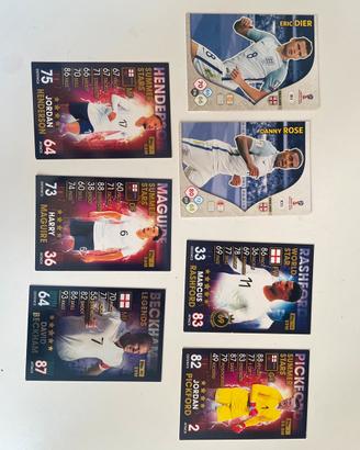 Lotto 7 Carte Match Attax Inghilterra