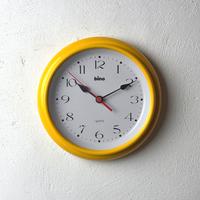Orologio da parete Bino by Lorenz anni '70 giallo