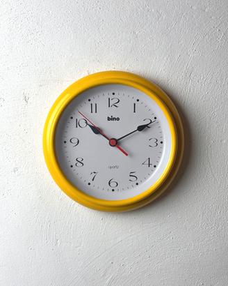 Orologio da parete Bino by Lorenz anni '70 giallo