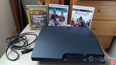 PS3 PLAY STATION 3 + 4 JOYSTICK + 3 GIOCHI