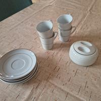 Set 4 tazzine da caffè con zuccheriera