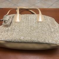 Borsa a spalla in rafia beige da donna Diana & co.