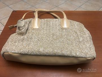 Borsa a spalla in rafia beige da donna Diana & co.