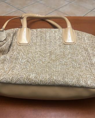 Borsa a spalla in rafia beige da donna Diana & co.