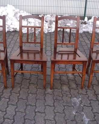 Sedie depoca restaurate in legno masello