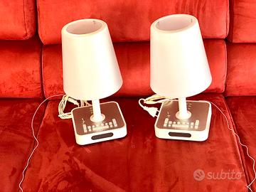 2 Abat-jour lampada comodino radio sveglia