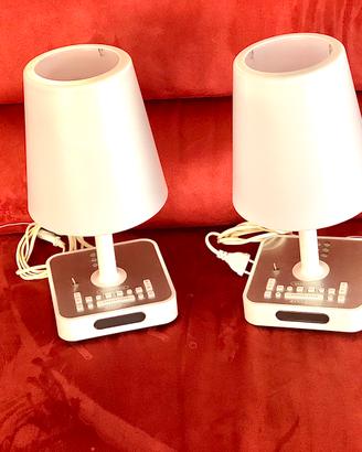 2 Abat-jour lampada comodino radio sveglia